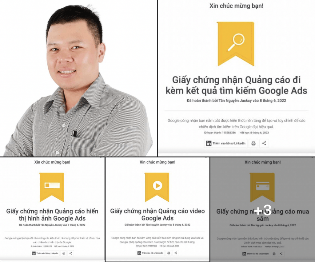 các chứng chỉ google ads tân nguyễn