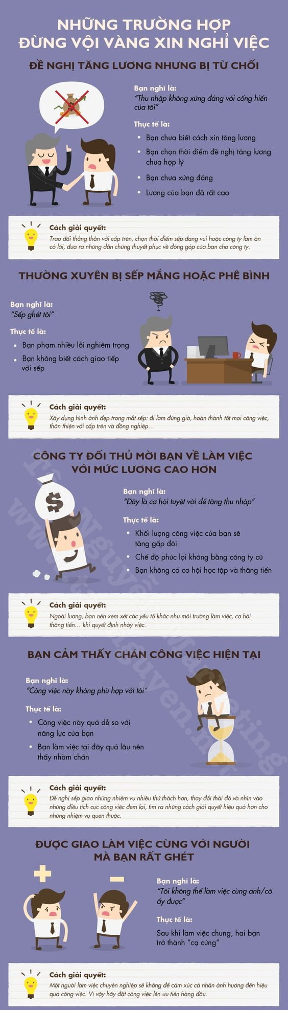 những trường hợp không nên nghỉ việc