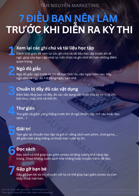7 điều bạn nên làm trước kỳ thi