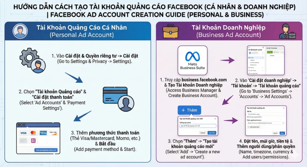 cách tạo tài khoản quảng cáo Facebook