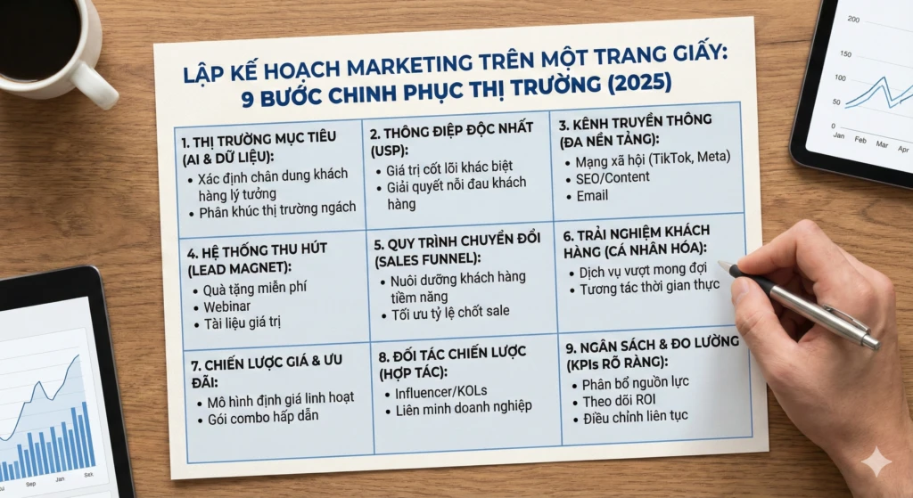lập kế hoạch marketing trên một trang giấy