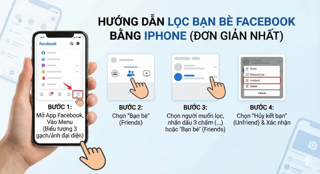 cách lọc bạn bè không tương tác trên Facebook