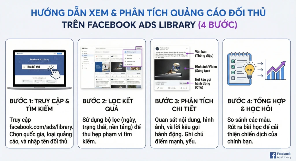 cách xem quảng cáo của đối thủ trên Facebook
