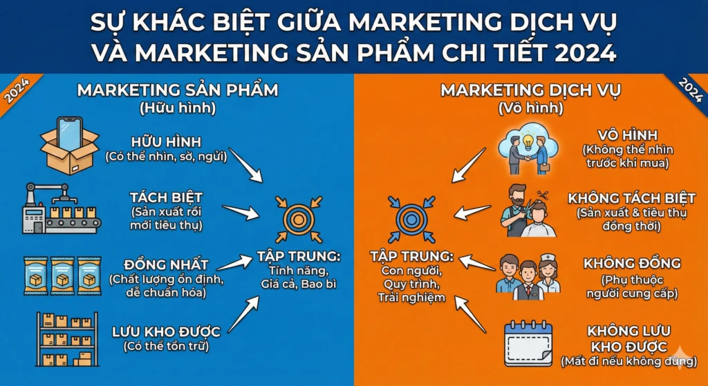 marketing dịch vụ và marketing sản phẩm