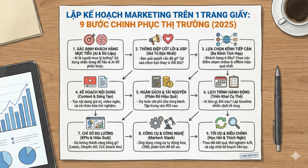 lập kế hoạch marketing trên 1 trang giấy